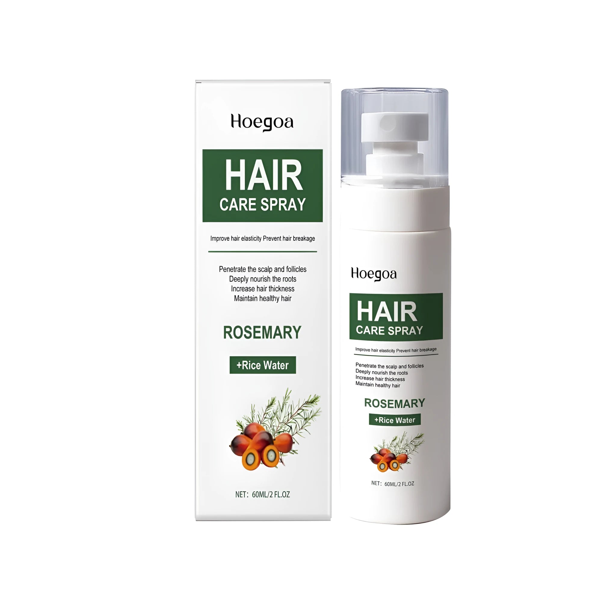 60ml bottle of rosemary hair care spray with natural oil blend