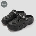 Men's khaki outdoor summer slippers with hollow out design and EVA sole