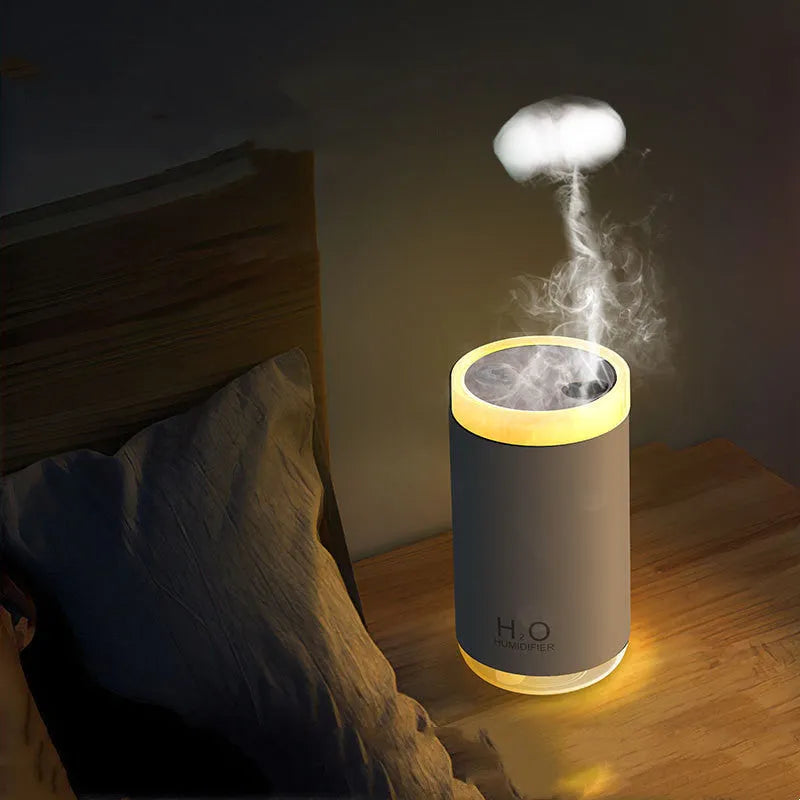 Jellyfish-style USB humidifier with warm night light in white, pink, or blue colour