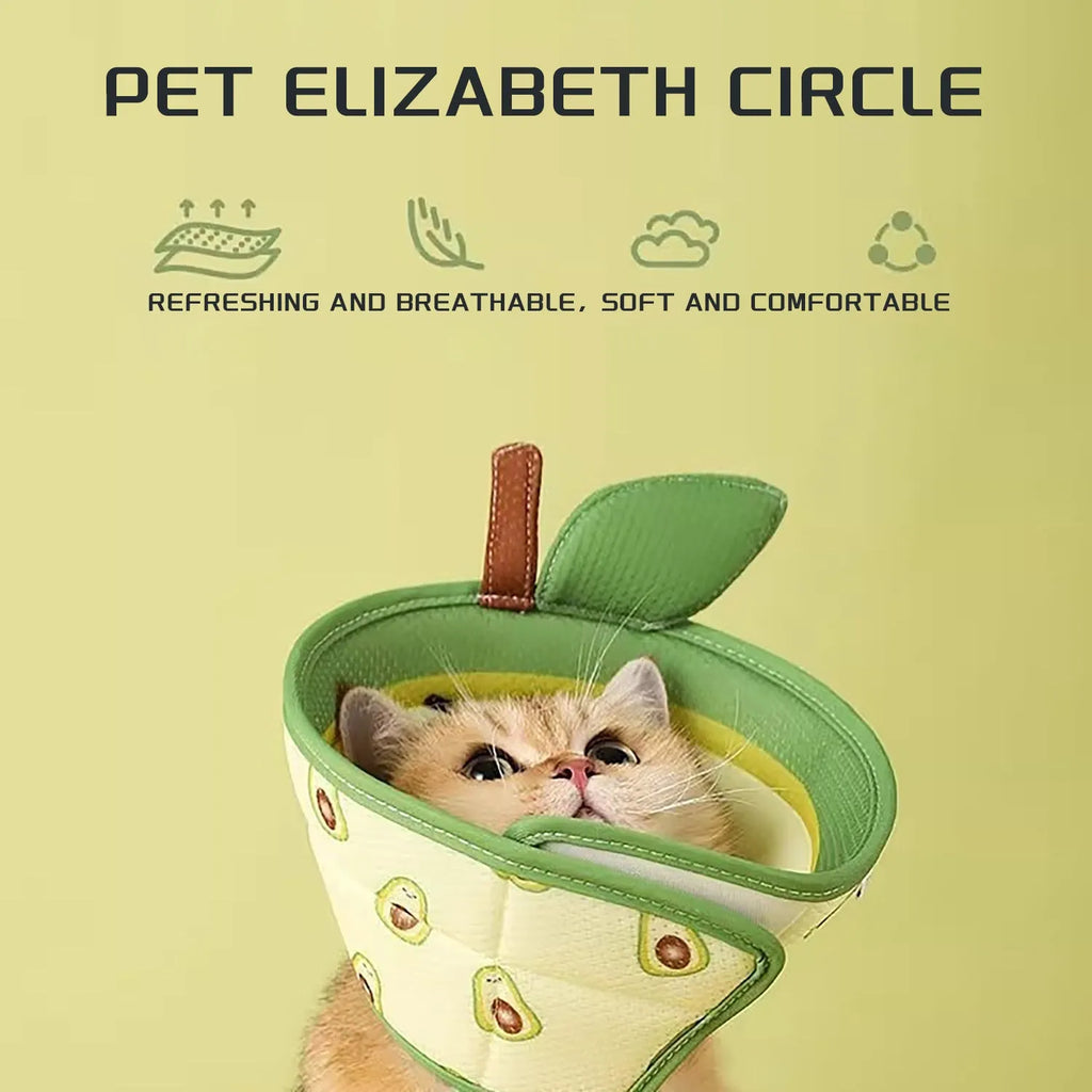 Soft EPE cat recovery collar with adjustable strap in multiple sizes for postoperative protection