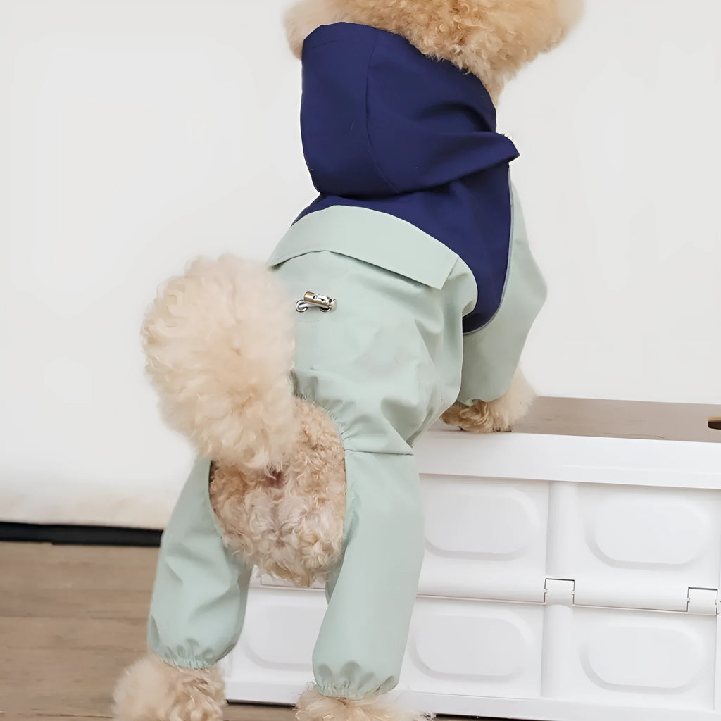 British style waterproof dog jacket in polyester available in multiple sizes and colours