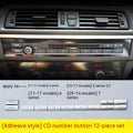 Silver car dashboard air conditioner button panel replacement set for climate control.