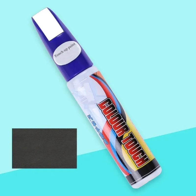 Automotive paint repair pen and scratch removal fluid 4-piece set for car touch-ups.