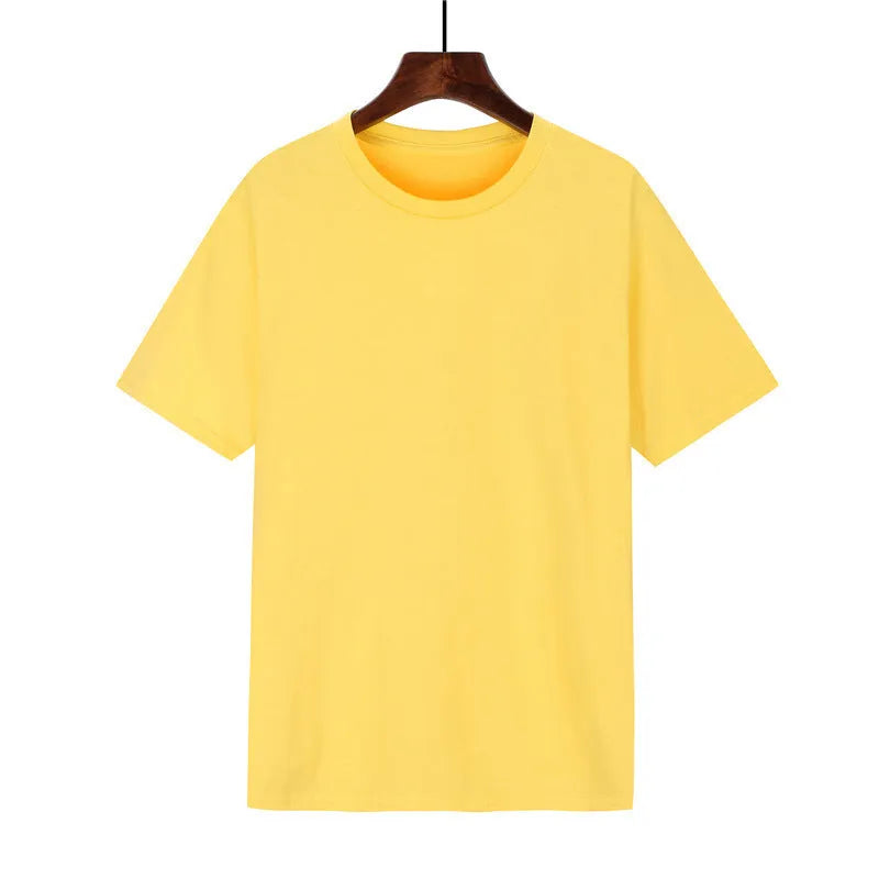 Men's loose fit black cotton t-shirt with short sleeves and a printed design on a hanger.