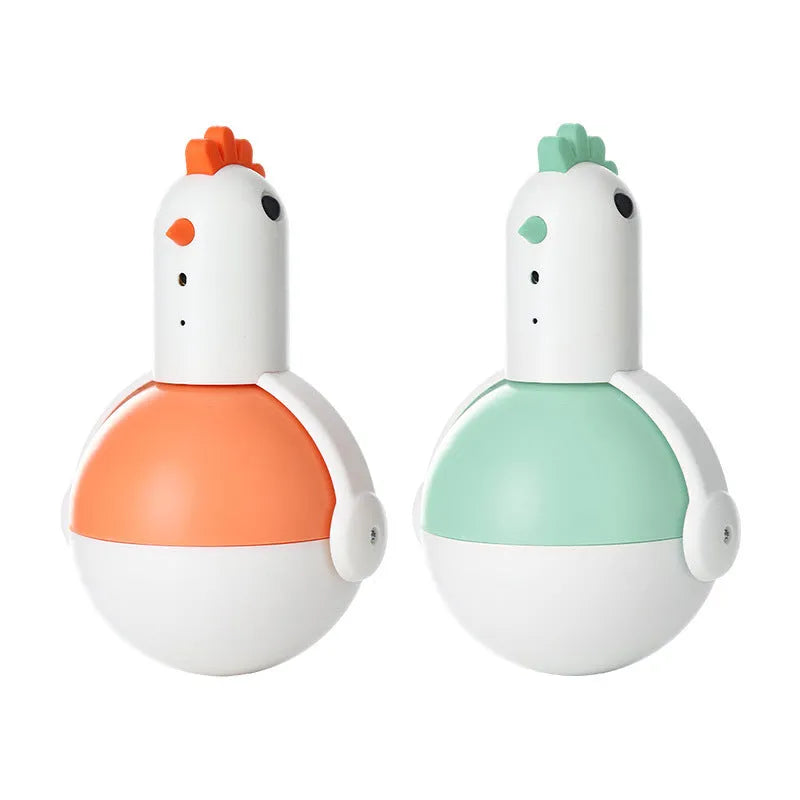 Green and orange electric cat toy chicken glass with laser light and sound functions for interactive pet play