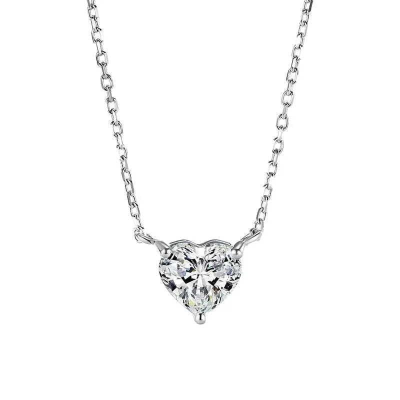 Silver-coloured women's heart necklace on a simple chain.