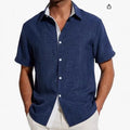 Men's short-sleeved floral print shirt in polyester fabric available in multiple colours