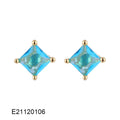 Gold-plated drop earrings with a candy-coloured finish and pear-shaped zircon detail.