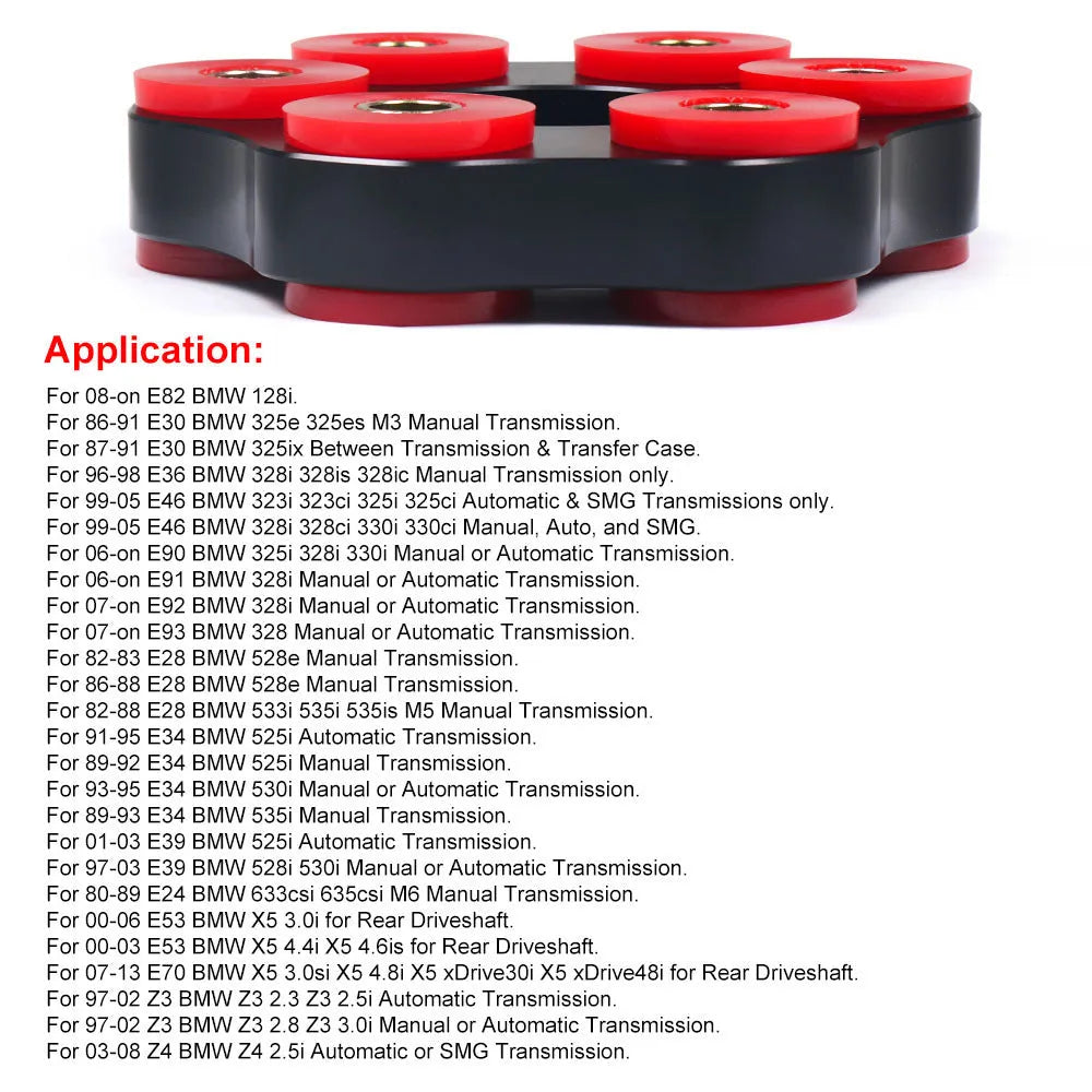 Red polyurethane aluminium drive shaft connecting plate bracket for BMW E46 E36 E30 M3 vehicles