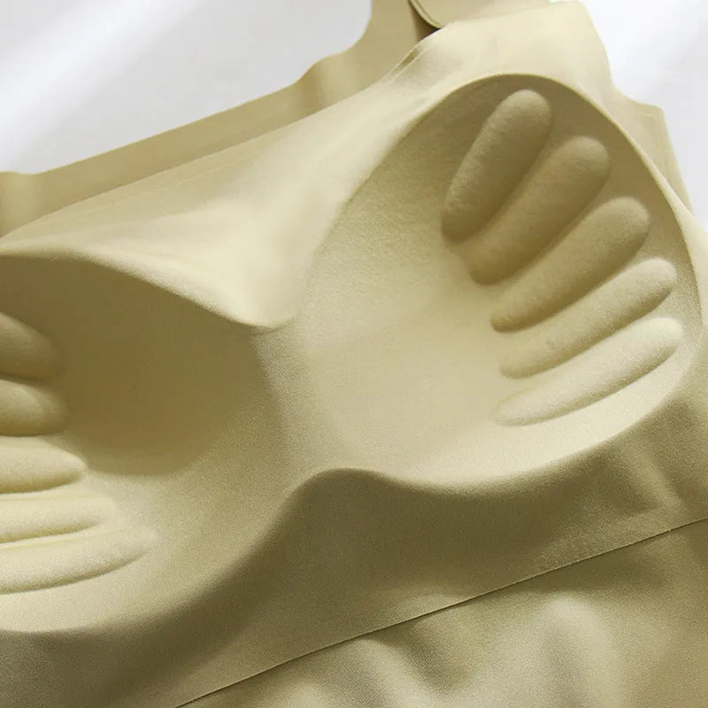 Women's non-marking sling vest with chest pad in nylon fabric with thin mould cup
