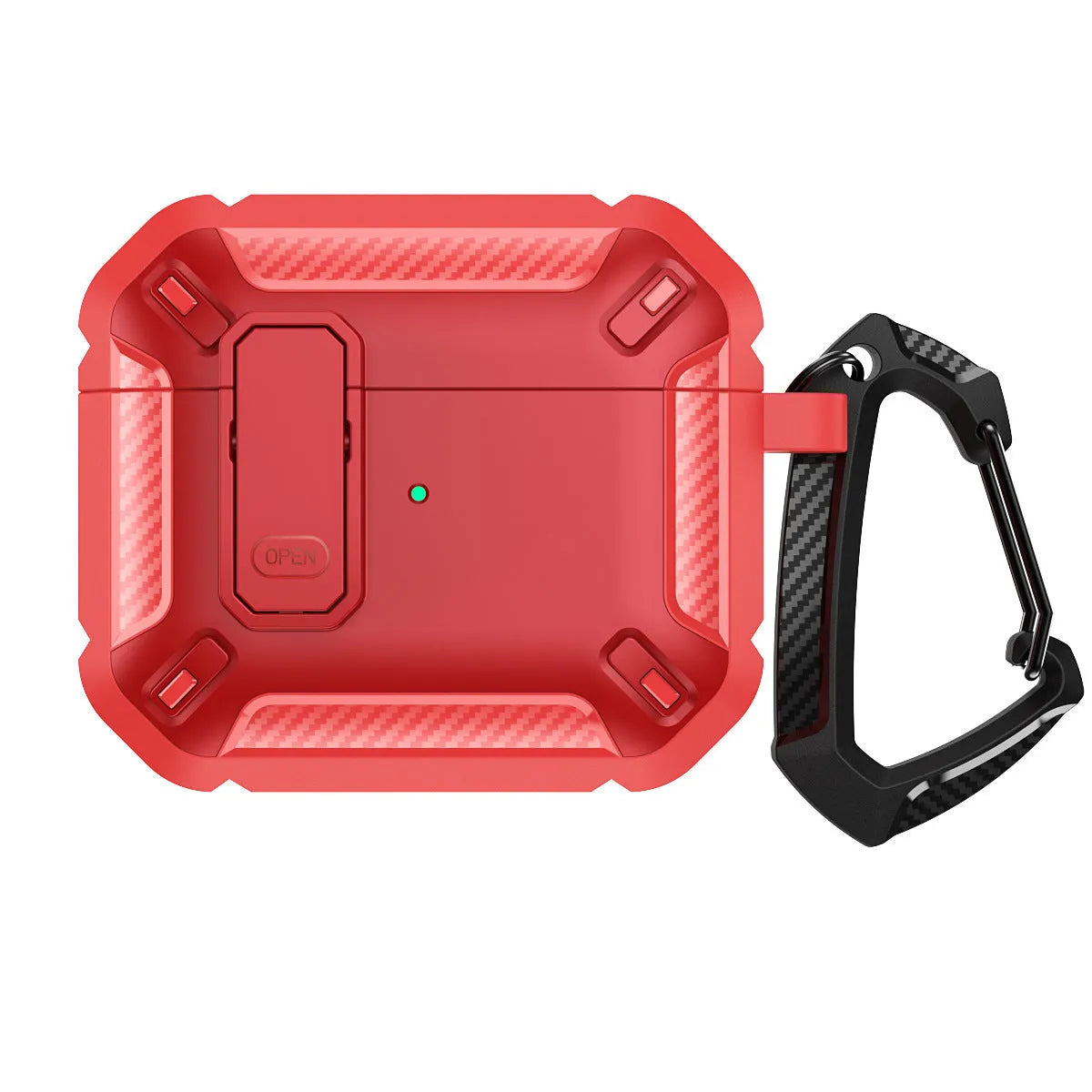 Two-tone plastic protective case with clip for Apple AirPods charging case