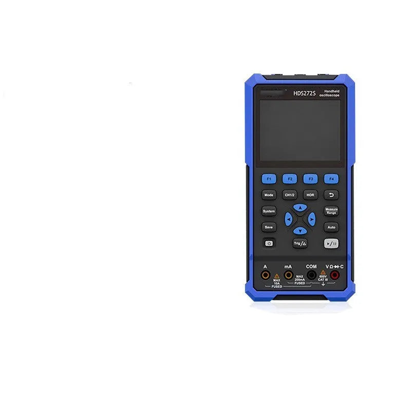 Handheld digital oscilloscope with probe and accessories for automotive diagnostics and electronics repair