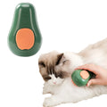 Green and white rechargeable cat steam brush with water spray nozzle and soft silicone teeth.