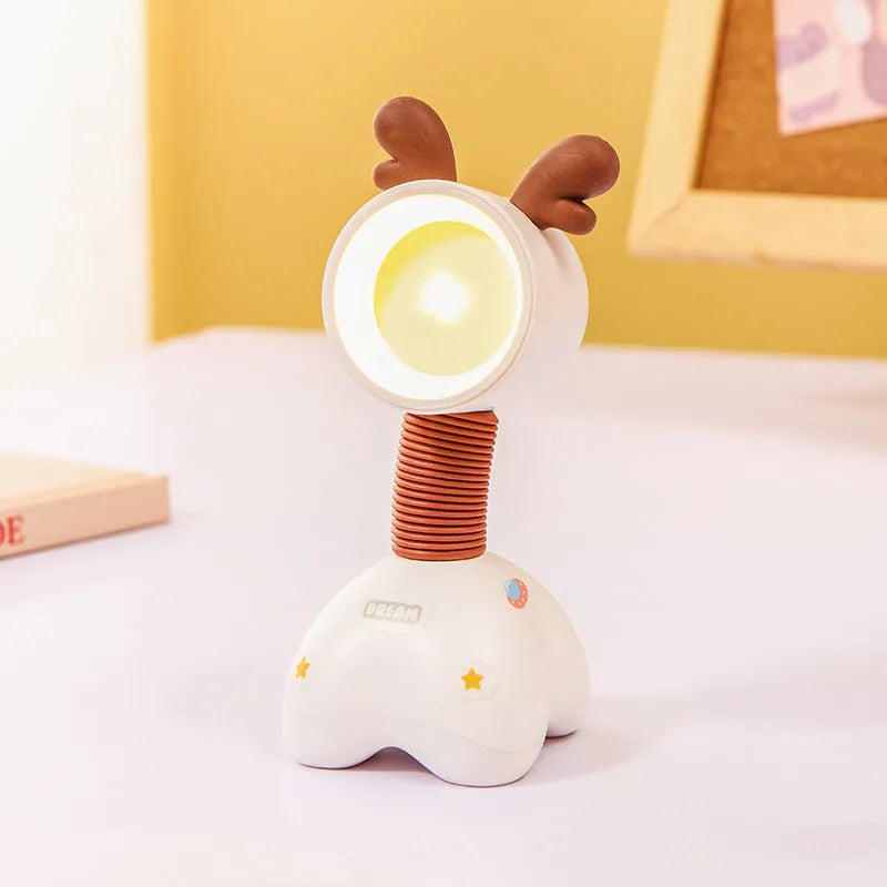 DIY magnetic cartoon night lamp with adjustable base and battery power