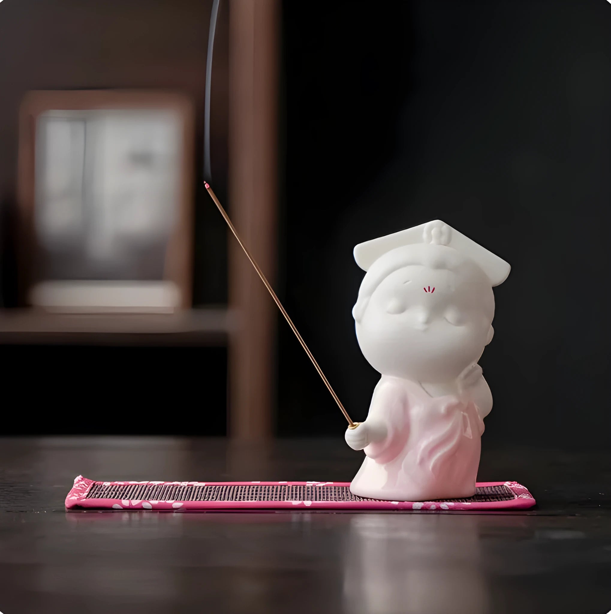 Ceramic female court attendant incense burner decoration in cute fresh style ornament