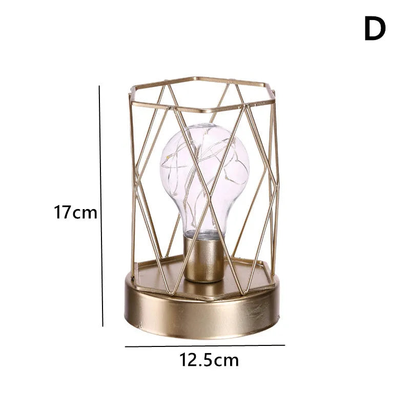 Geometric iron decorative light ornament with electroplated finish in Nordic style for home decoration