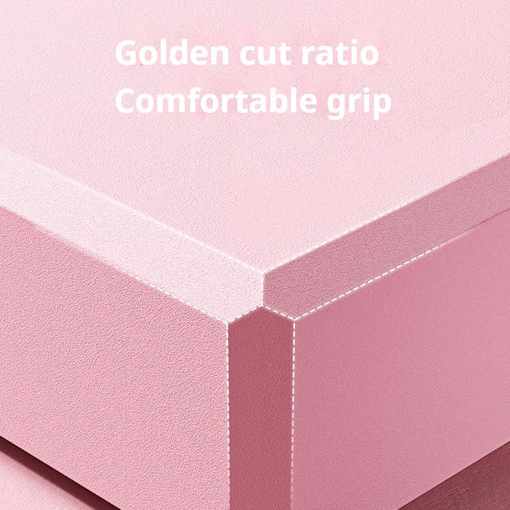 Solid colour EVA foam yoga block with ridged surface, measuring 23cm long