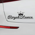 Colourful reflective crown design vinyl car sticker decal showing dimensions of 30cm by 12cm.