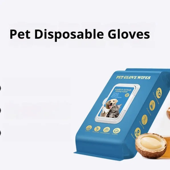 Pack of disposable pet gloves for cat bath cleaning and grooming supplies