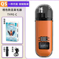 Rechargeable nose hair trimmer with digital display, removable cutter head, and cleaning brush