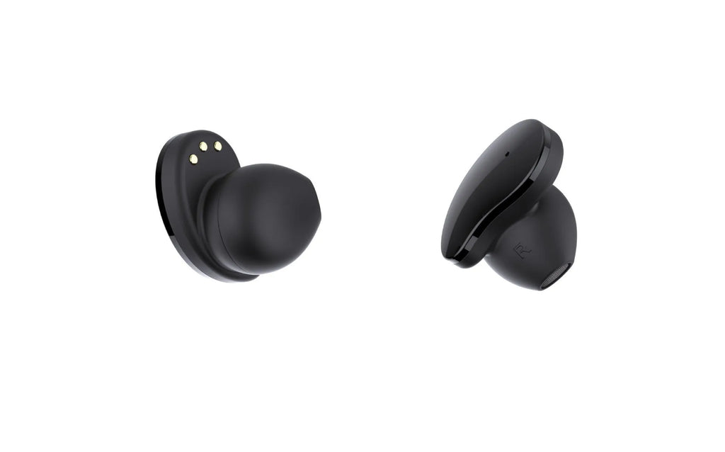 Black smart bracelet with detachable Bluetooth earphones showing colour screen display