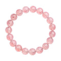 Strawberry quartz crystal ball bracelet with white water colour and 10-10.8mm geometric beads