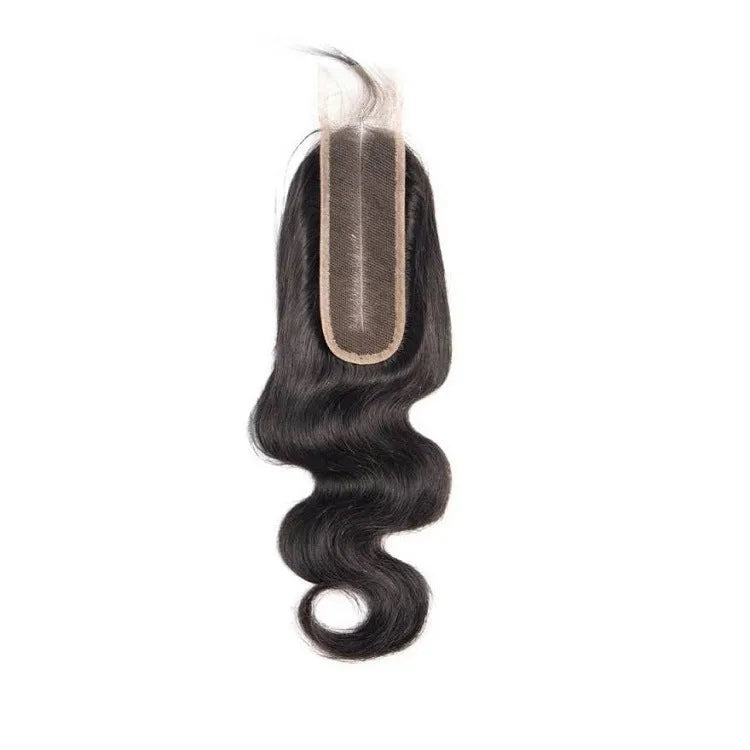 Straight natural colour human hair wig for women shown in long length