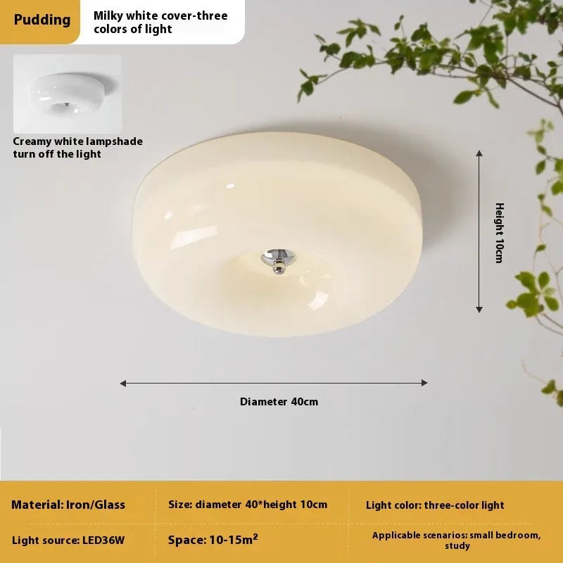Cream style American design bedroom ceiling lamp with three-colour lighting in 30cm or 40cm diameter