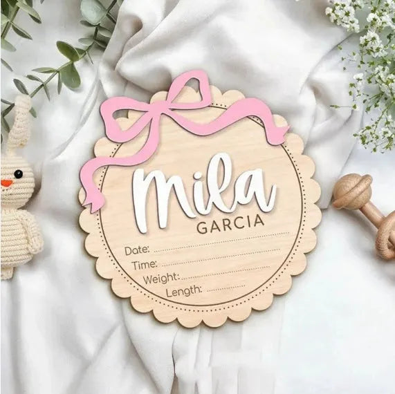 Custom wooden baby room decoration photo prop ornament with personalised name