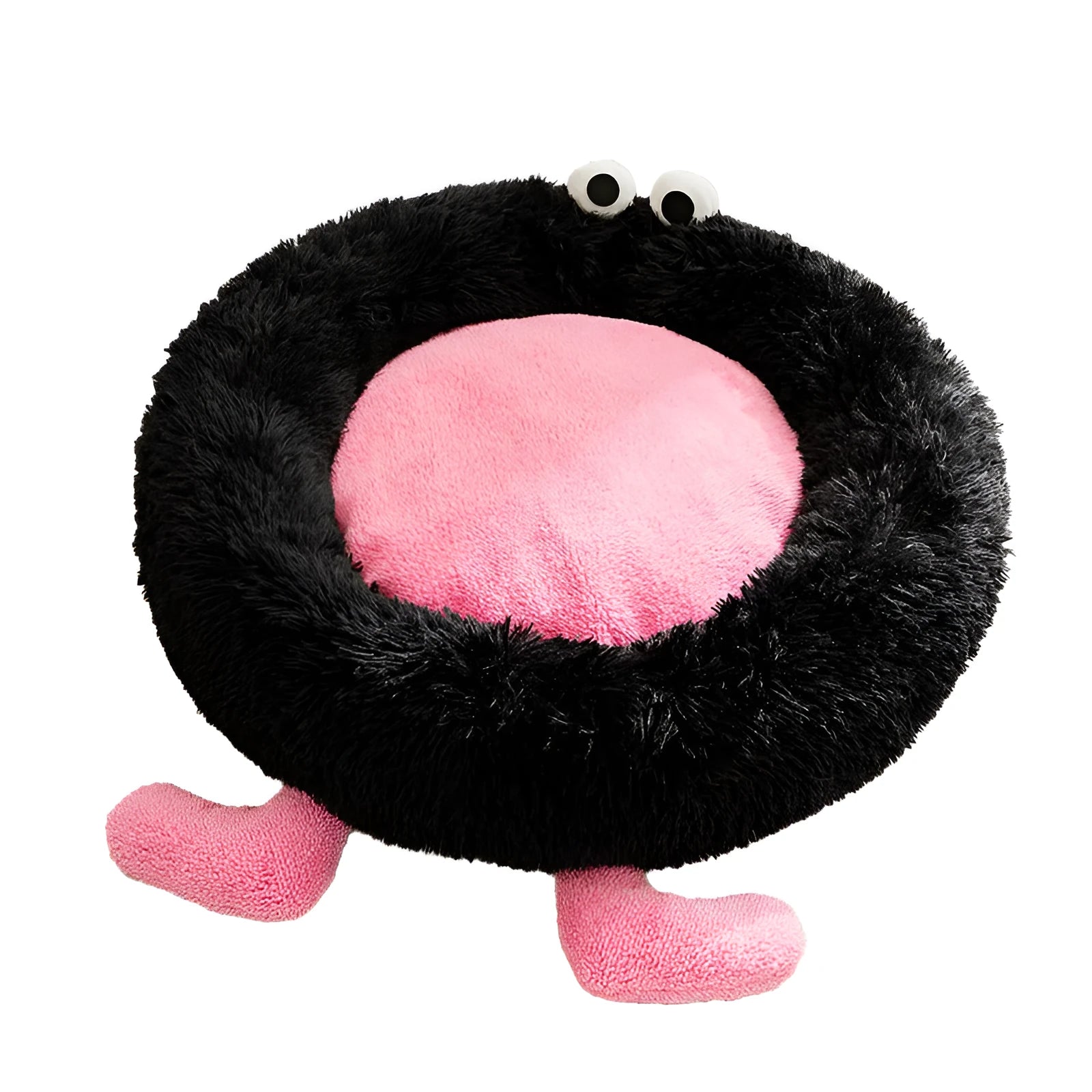 Blue plush pet bed with raised bolster edge, shown in a large size for dogs up to 15kg.