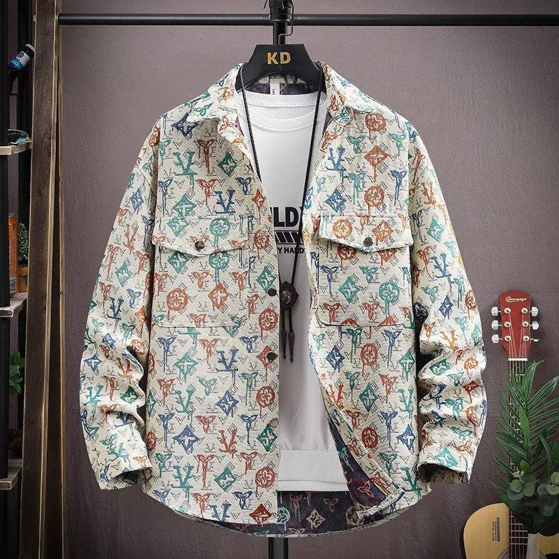 Casual lapel shirt coat in long sleeve design with straight hem, available in multiple colours