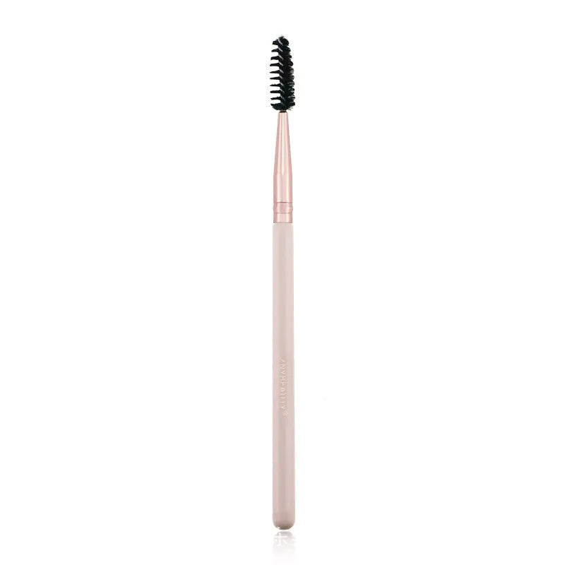26 pink makeup brushes with wooden handles in a pink PU carry case