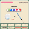 GPS pet tracking device for cats and dogs shown with a collar, featuring global positioning and a long-life battery.