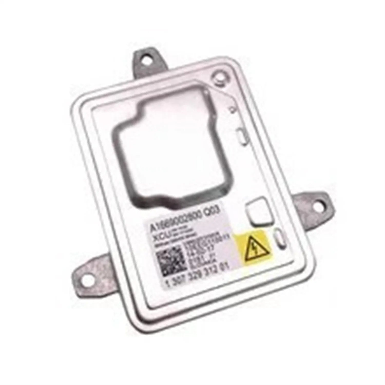 Metal headlight ballast replacement unit showing dimensions 14cm by 11cm by 4.5cm