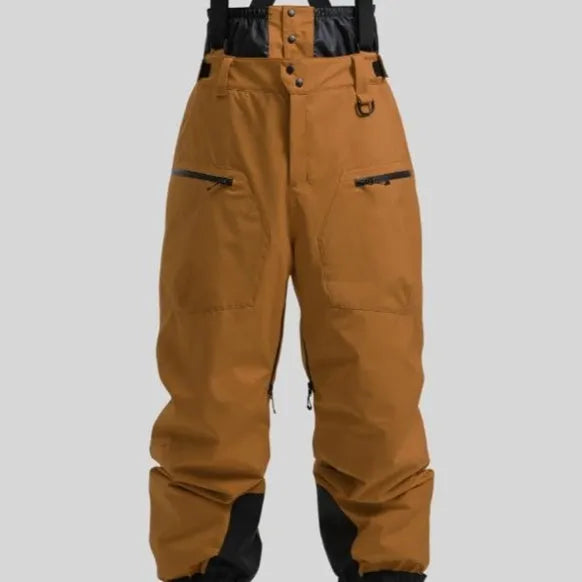 Men's ski pants with thickened waterproof straps and flame-retardant linen fabric in multiple colours