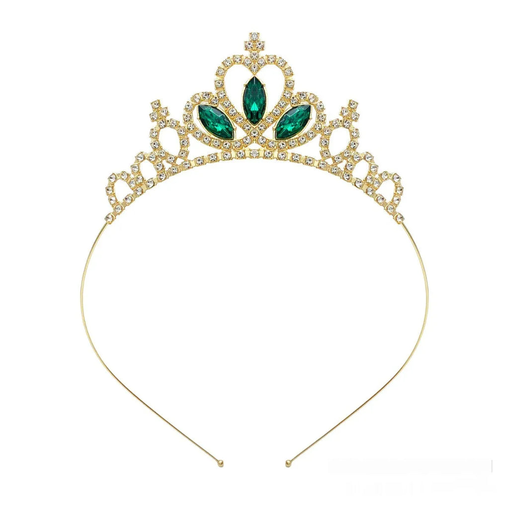 Girls alloy princess crown with electroplated finish in gold and silver colour options
