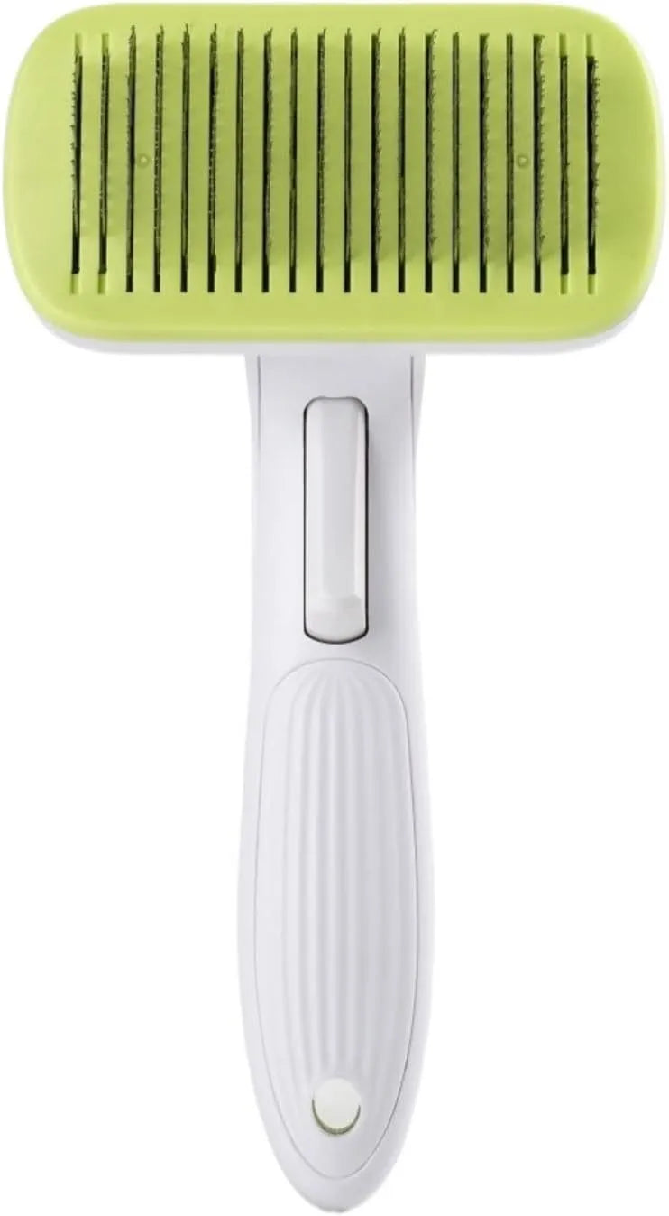 Automatic pet hair removal comb with needle brush system in blue colour option