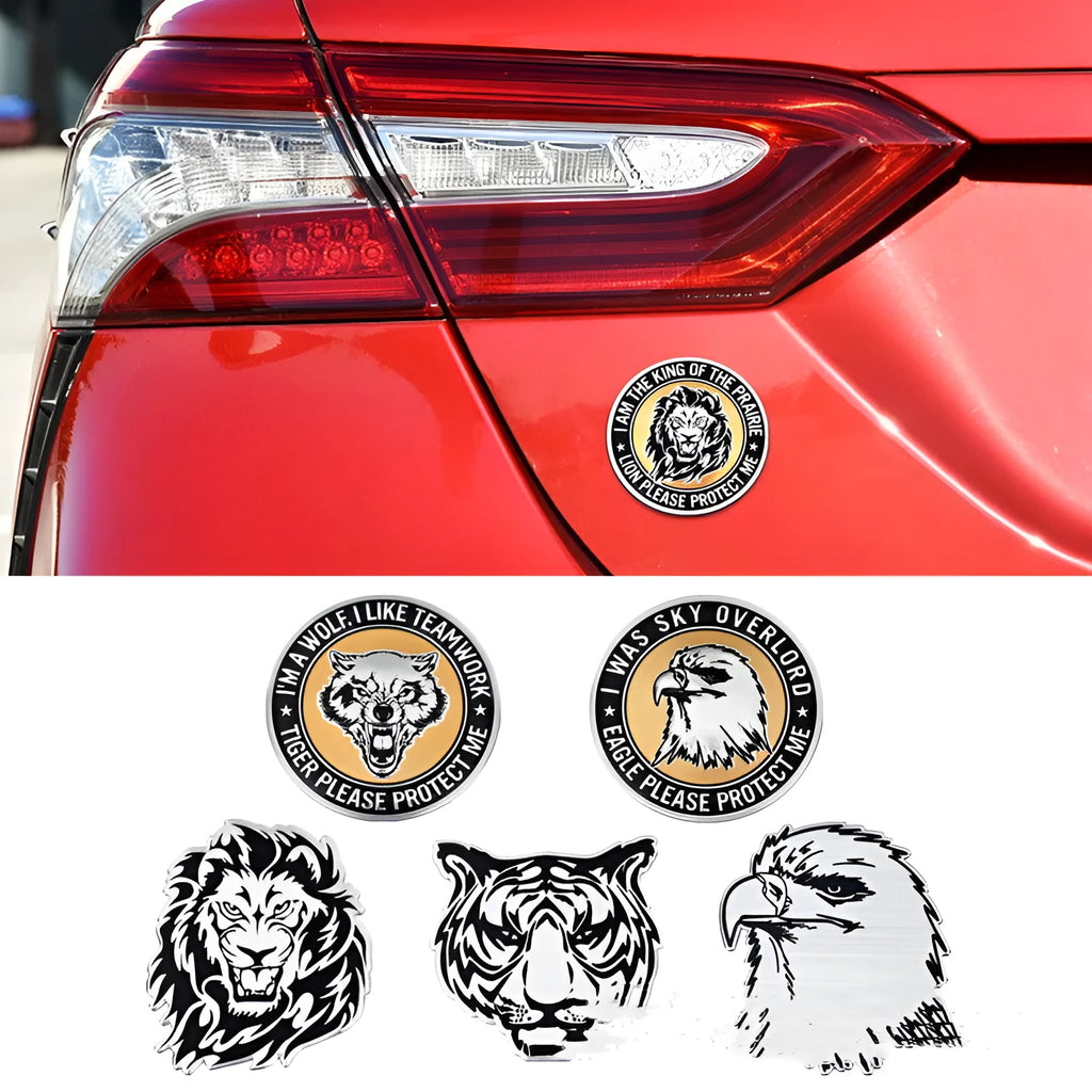 Aluminium car body sticker with animal motif designs for vehicle modification