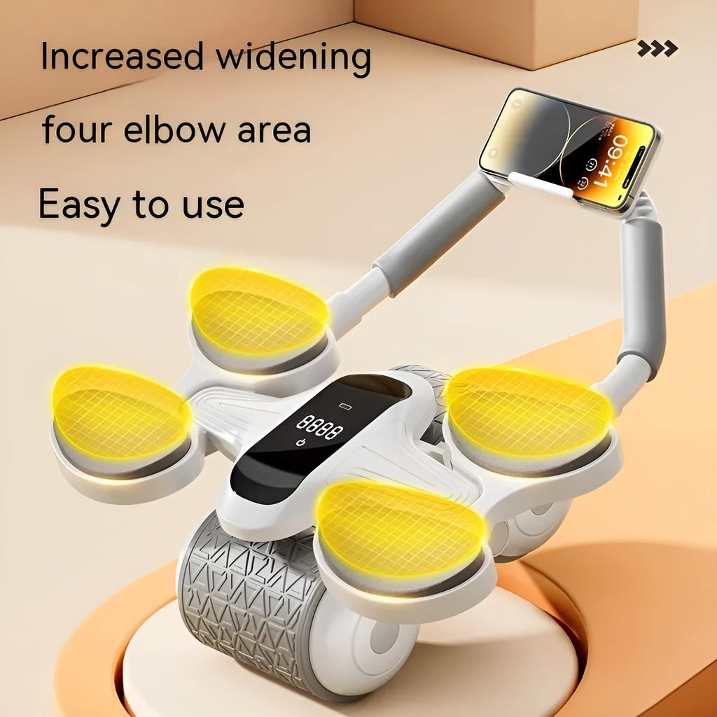 White belly rolling fitness equipment with LED timing counting screen