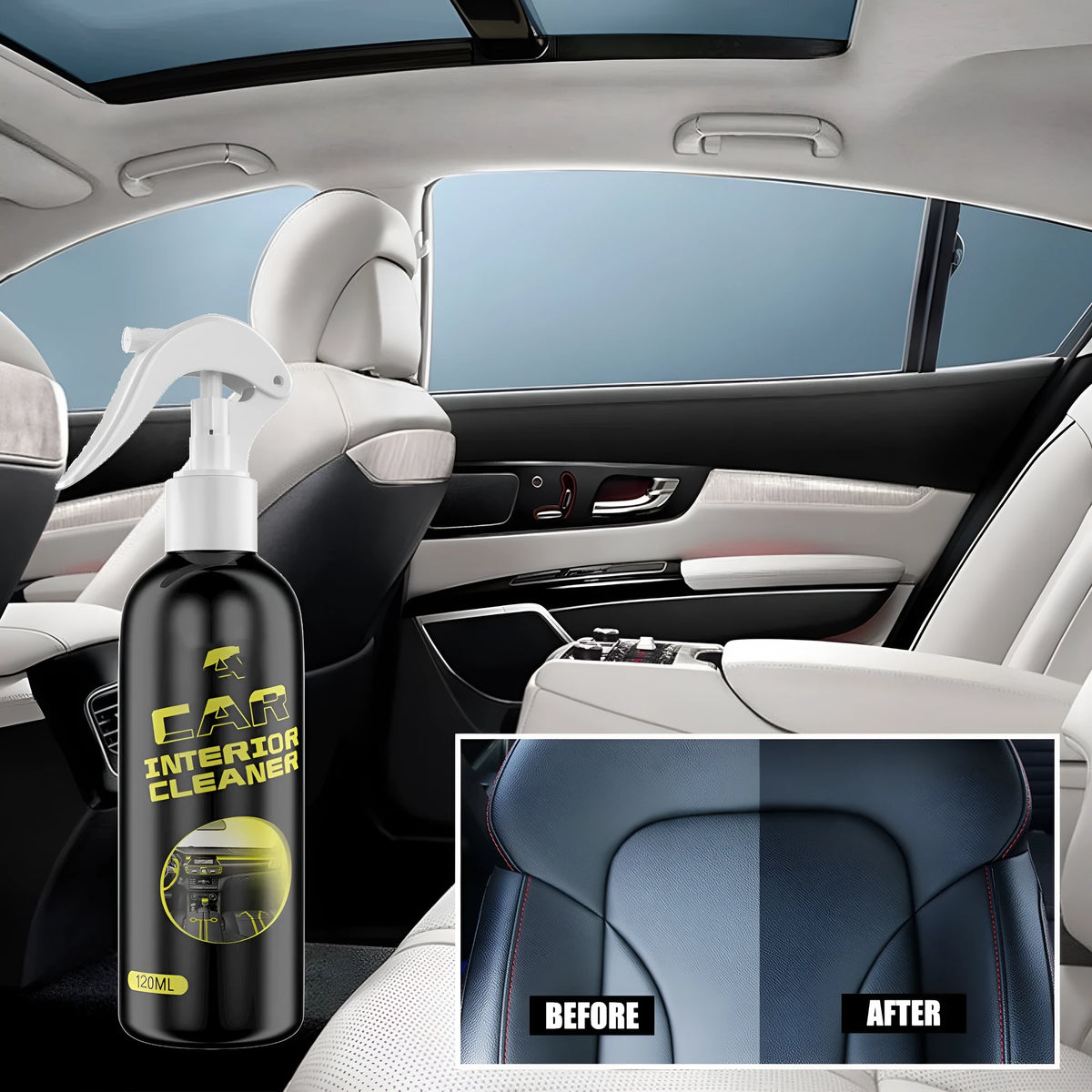 120ml car interior maintenance agent bottle for leather and plastic dashboard cleaning