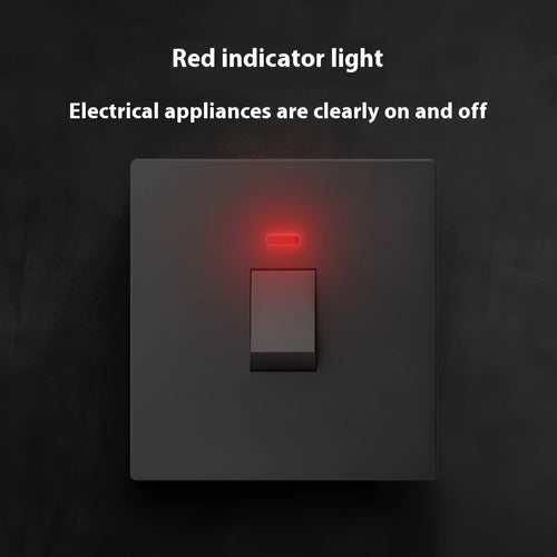 Gold, grey, and white illuminated high-current 3-pole electrical switch for appliances.