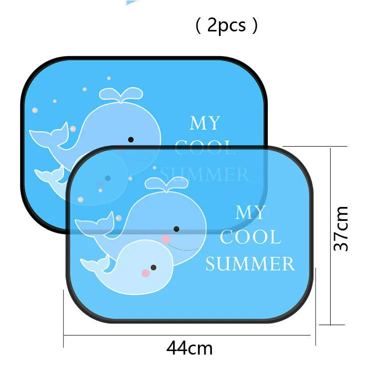 Electrostatic adsorption car side window sunshade pair in nylon mesh with universal fit