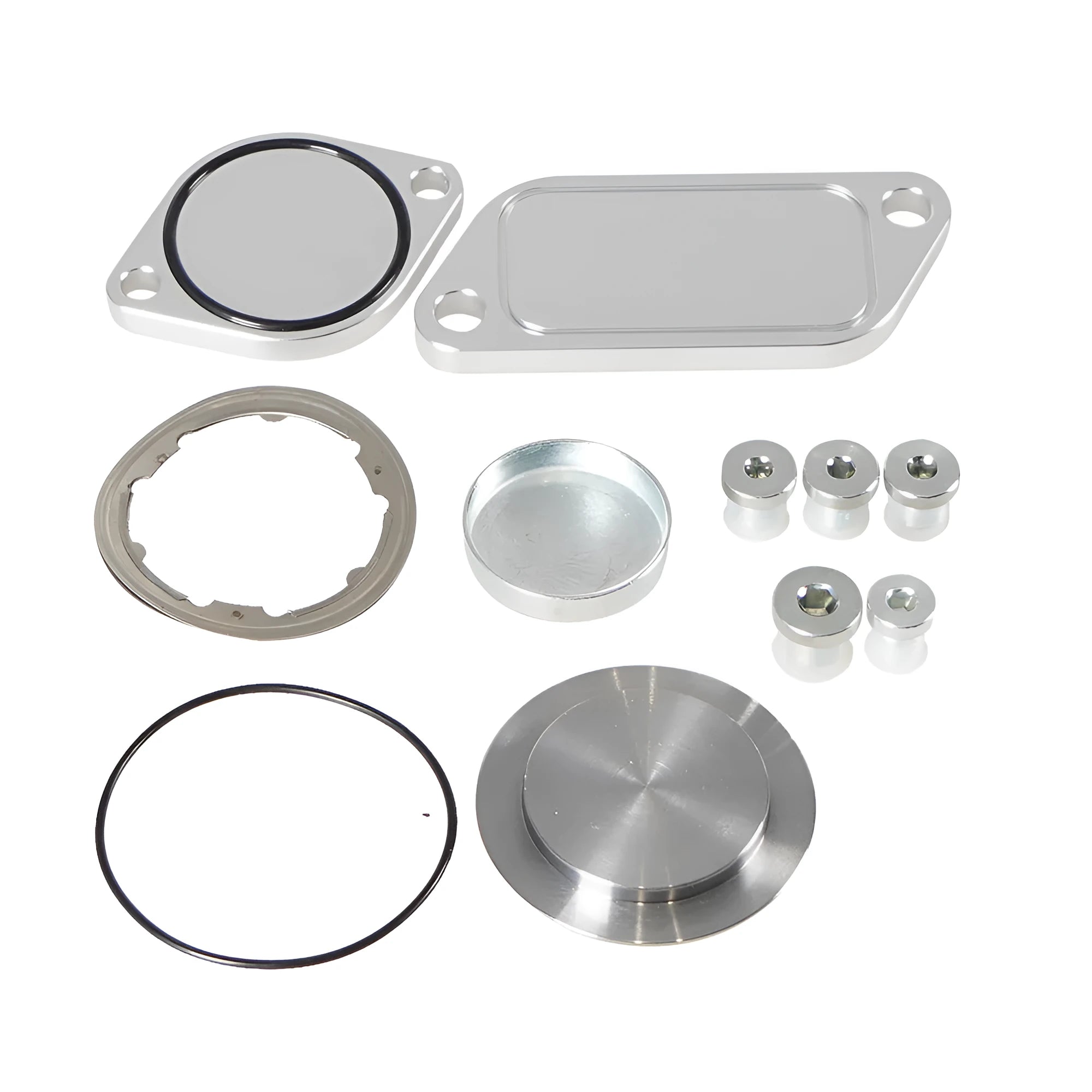 Silver aluminium alloy valve cover for automotive engine applications