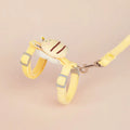 Outdoor adjustable cat rope leash with bee-shaped decoration in pink, yellow or blue colours