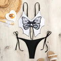 Women's sleeveless split bikini suit in polyester, shown in a colour option like glittering powder or dark green.