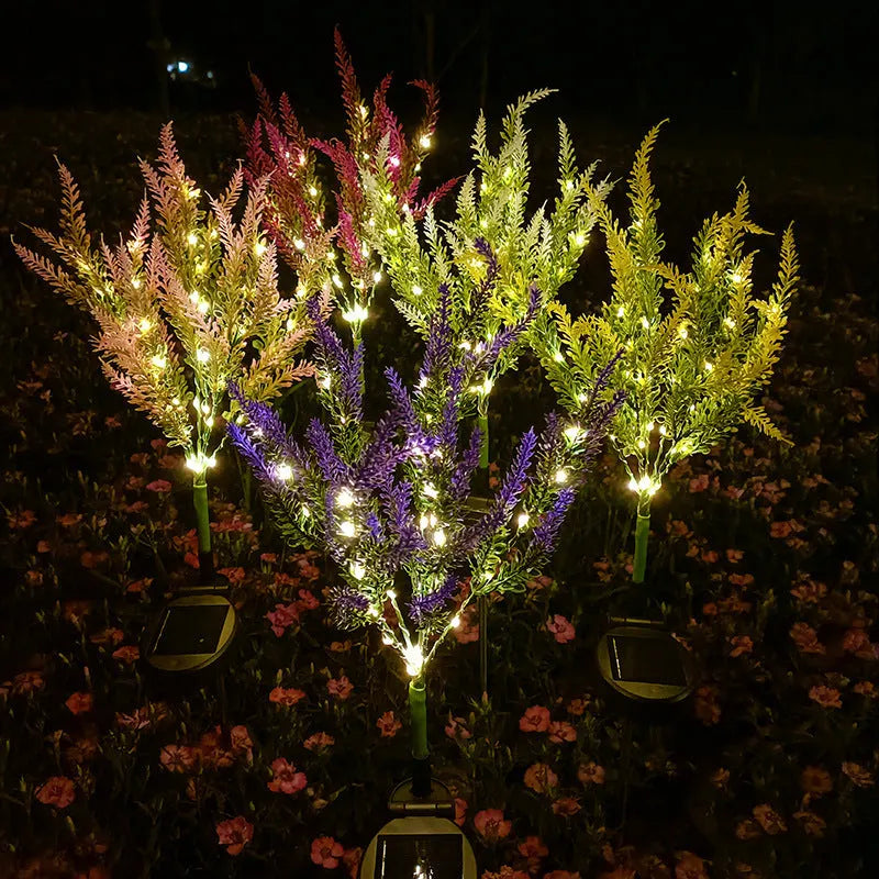 74cm solar lavender garden light with LED illumination and IP55 waterproof rating for outdoor courtyard decoration
