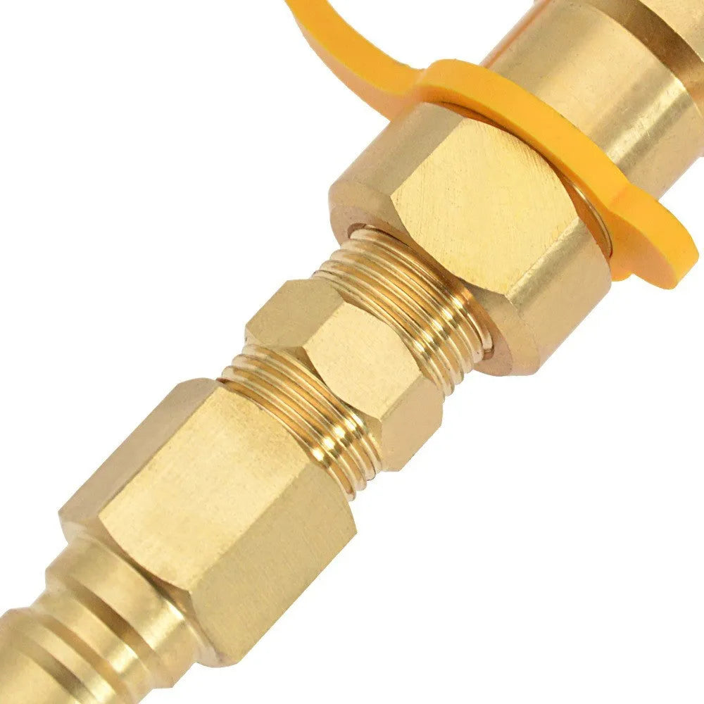 Gold brass gas propane conversion charging connector for 3/8 tanks