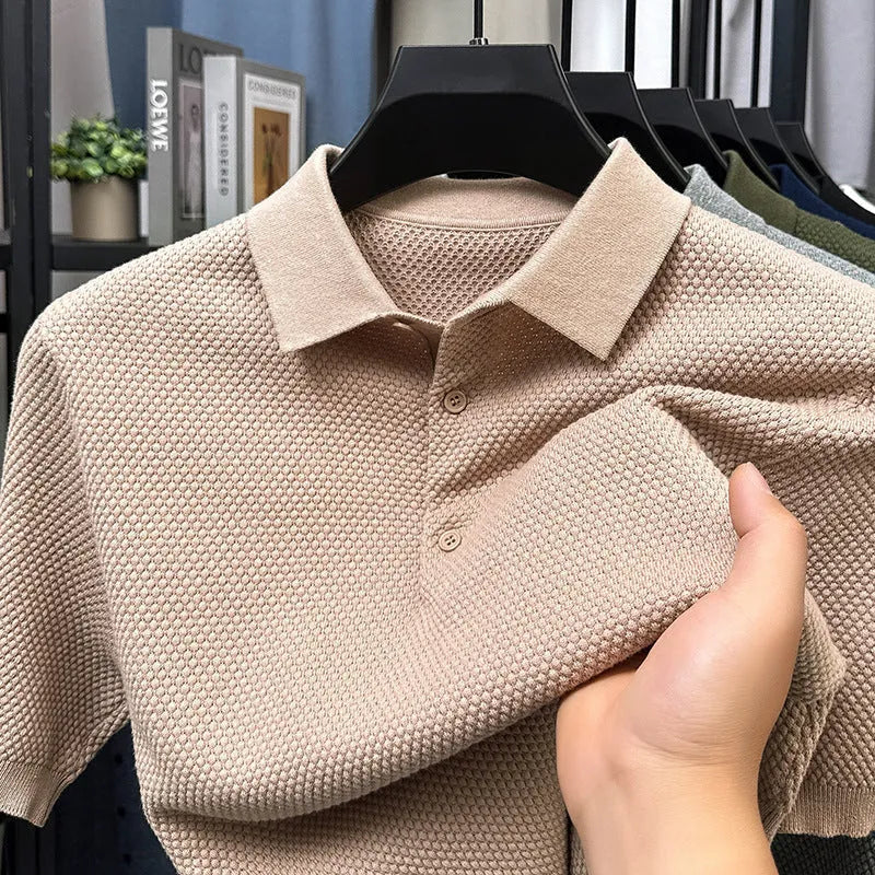 Loose fit cotton short sleeve pullover sweater in various colours with size chart