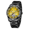 Men's automatic mechanical watch with stainless steel strap and mineral glass face in multiple colour options
