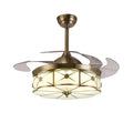 42 inch gold ceiling fan light with remote control and invisible blades for living rooms
